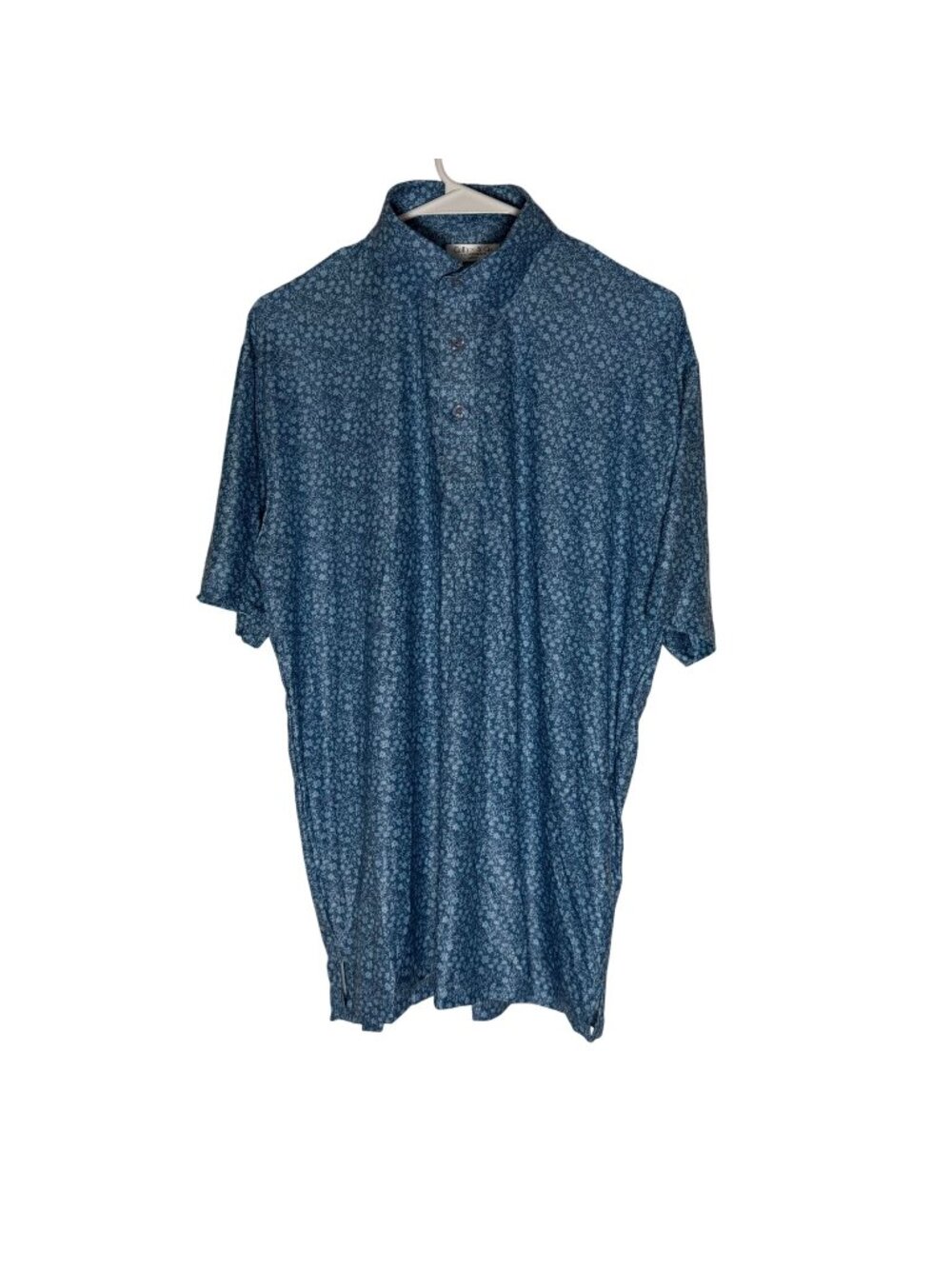 Collars & Co Featherweight Flex Polo Botanic Haze Blue Floral Size M NWOT